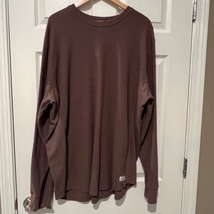 NWOT - Eddie Bauer Waffle Weave Henley Style T3XL Dusty Plum Color Long Sleeve